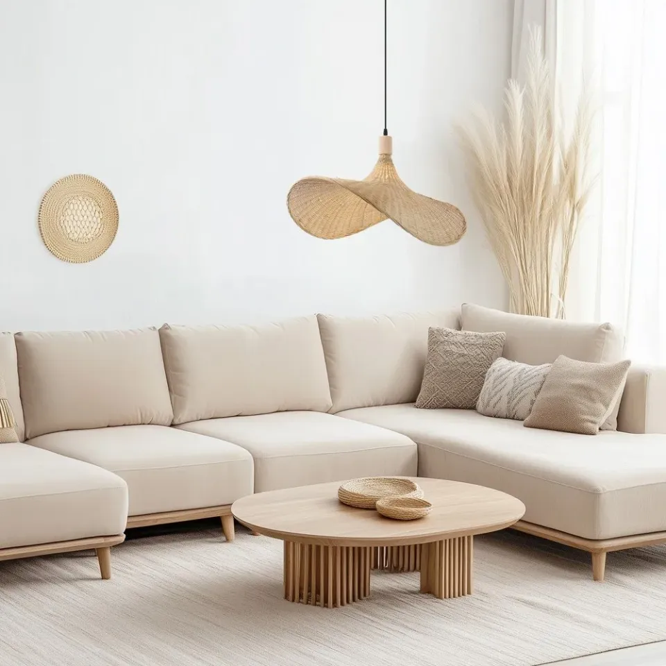 IMMAX BOHO SOMBRERO designové závěsné svítidlo D70cm, E27, přírodní ratan