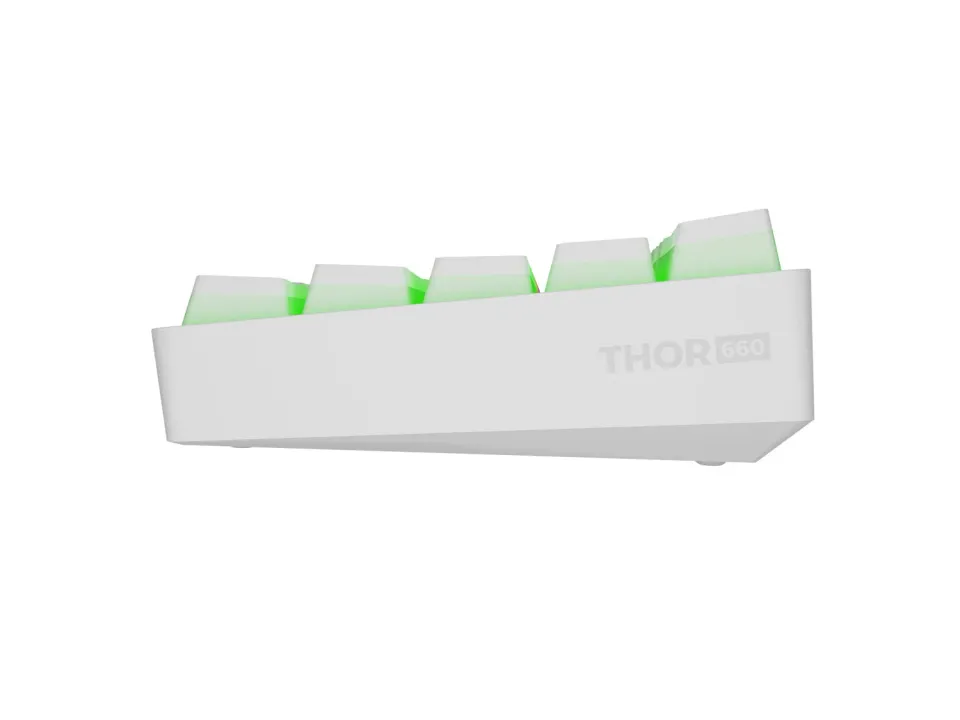 Genesis herní klávesnice THOR 660 G2/Gateron Red/USB+BT/US layout/Bílá