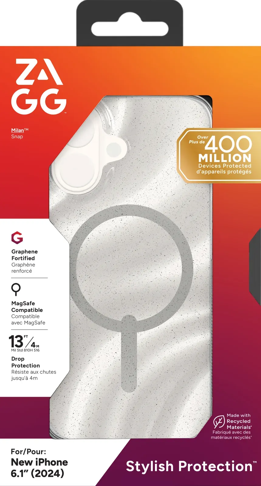 ZAGG kryt Milan Snap Apple iPhone 16 Swirl Glitter