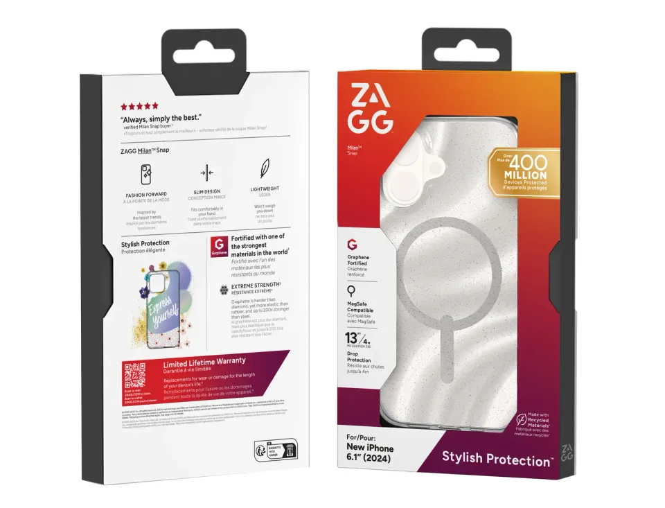 ZAGG kryt Milan Snap Apple iPhone 16 Swirl Glitter