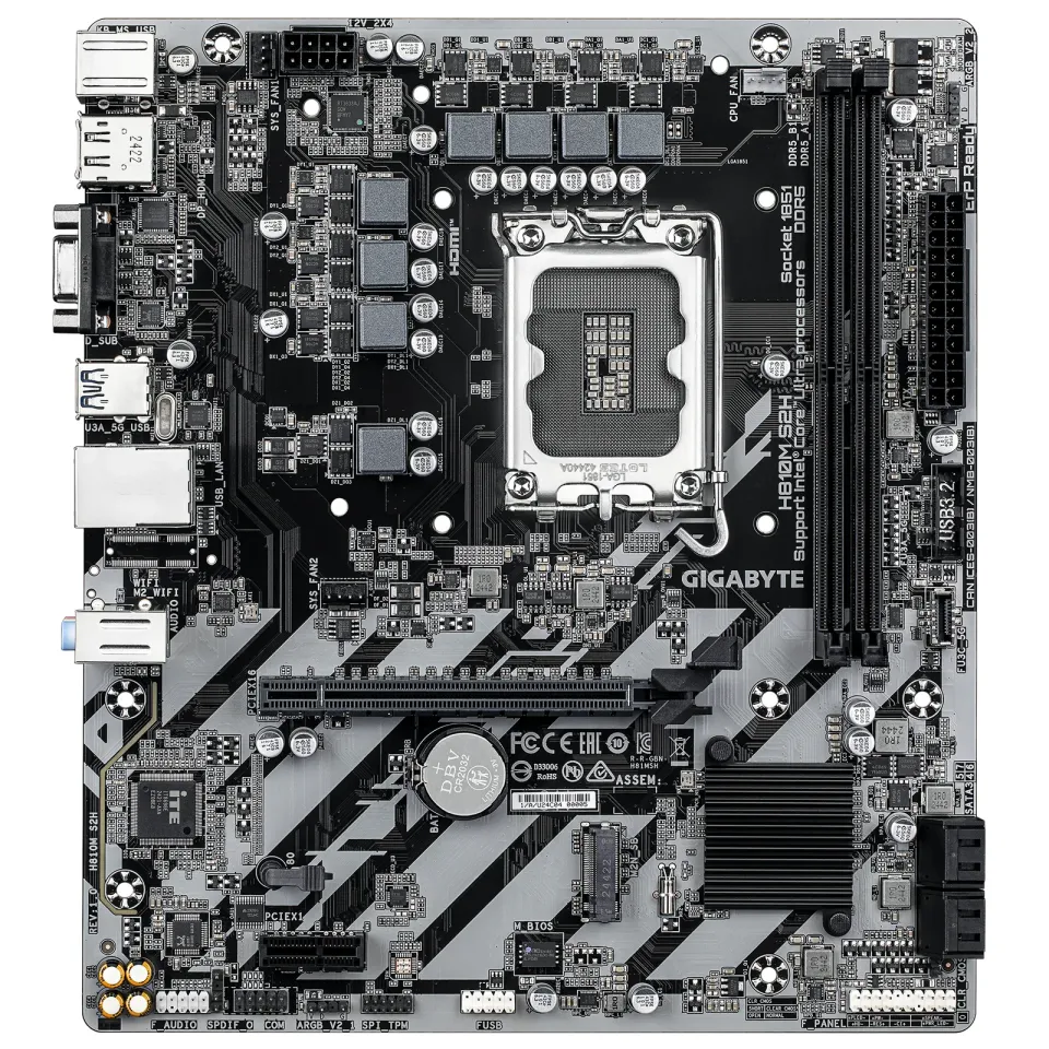 GIGABYTE MB Sc LGA1851 H810M S2H, Intel H810, 2xDDR5, 1xDP, 1xHDMI, 1xVGA, mATX