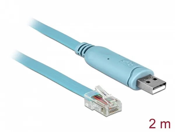 Delock Adaptér USB 2.0 Typ-A samec > 1 x Serial RS-232 RJ45 samec 2,0 m modrý