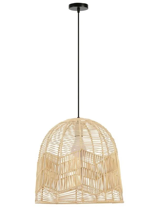 IMMAX BOHO PELO designové závěsné svítidlo, D50cm, E27, přírodní ratan
