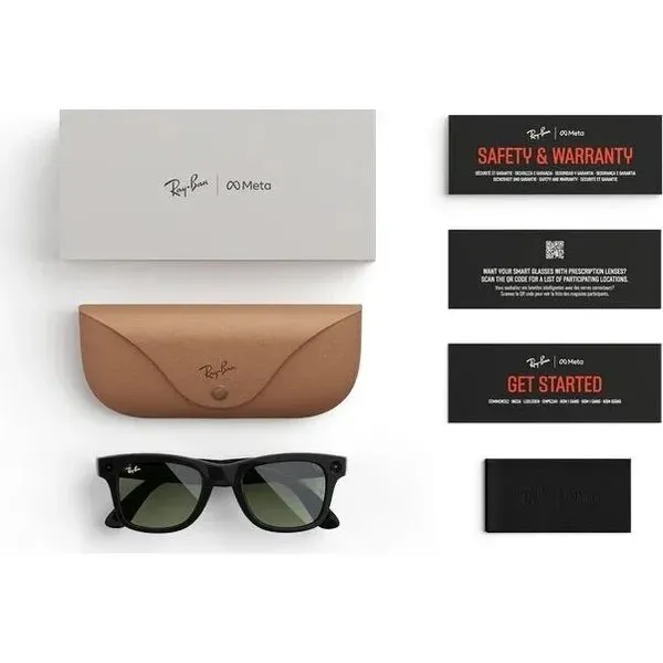 Meta Ray-Ban Gen2 Wayfarer, Black, G15 Green