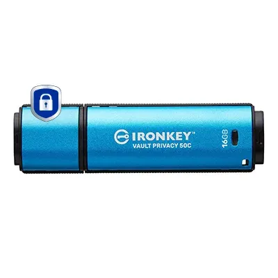 Kingston Ironkey Vault Privacy 50C/16GB/USB 3.2/USB-C/Modrá