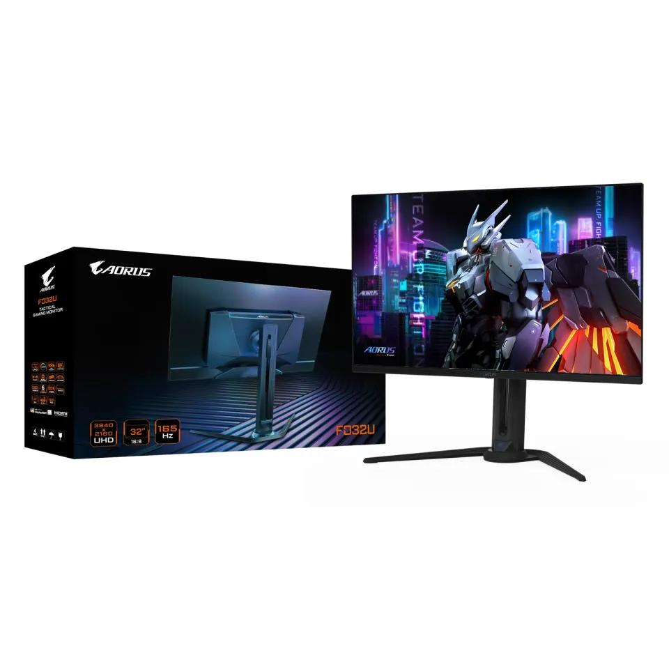 GIGABYTE LCD - 32" Gaming monitor AORUS FO32U, OLED, 3840 x 2160 UHD, 165Hz, 1.5M:1, 250cd/m2, 0.03ms, 2xHDMI, 1xDP