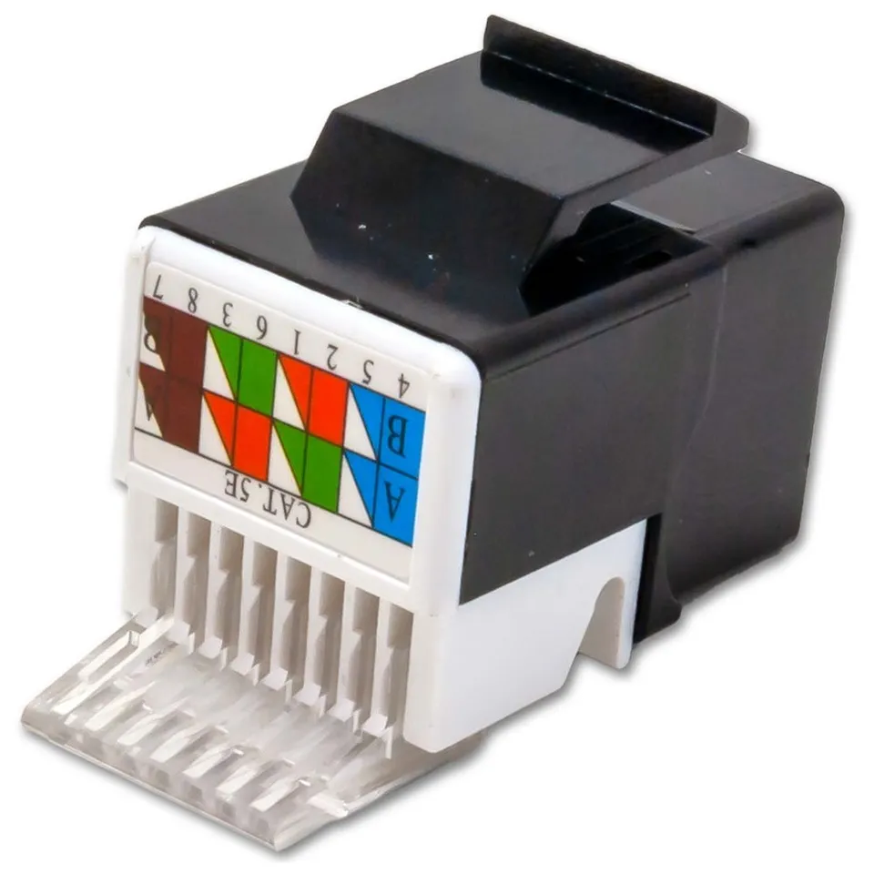 XtendLan Keystone jack RJ45, zaklapávací, CAT5e, UTP, instalace bez nástrojů, černý