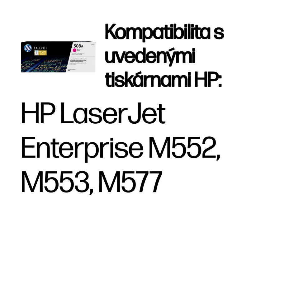 HP CF363A originální toner purpurový č.508A malý cca 5000 str. (magenta HP CLJ M552, M553, purpurová, ColorSphere 3 Jetintelligence )