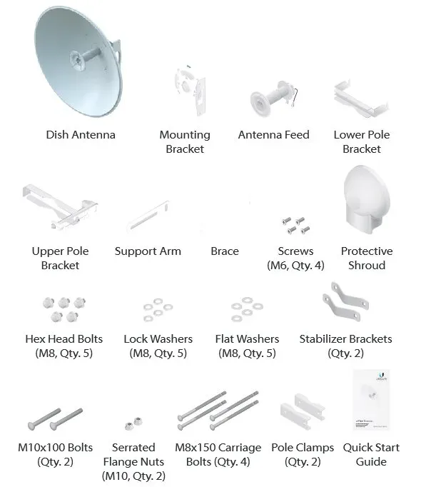 Ubiquiti airFiber Dish 30dBi, 5GHz, Slant 45
