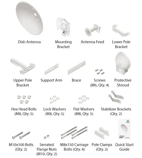 Ubiquiti airFiber Dish 30dBi, 5GHz, Slant 45