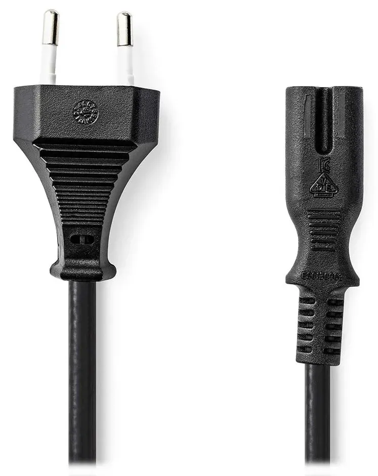 Nedis CEGL11040BK05 - Napájecí Kabel | Euro Zástrčka – IEC-320-C7 | 0,5 m | Čern