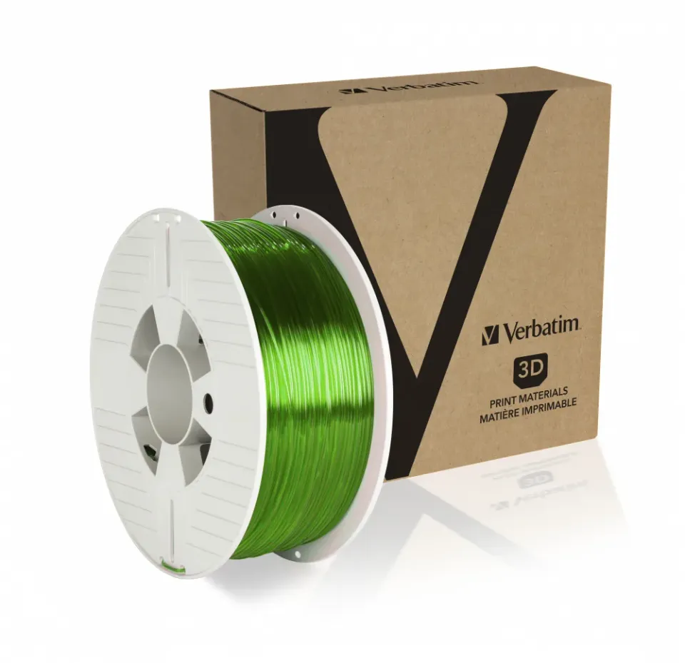 VERBATIM 3D Printer Filament PET-G 1.75mm, 327m, 1kg green transparent
