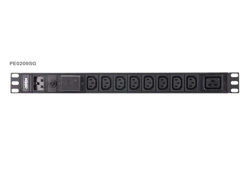 Aten 19" napájecí panel, 8x C13 + 1x C19, přepěťová ochrana, vstup C20, + kabel