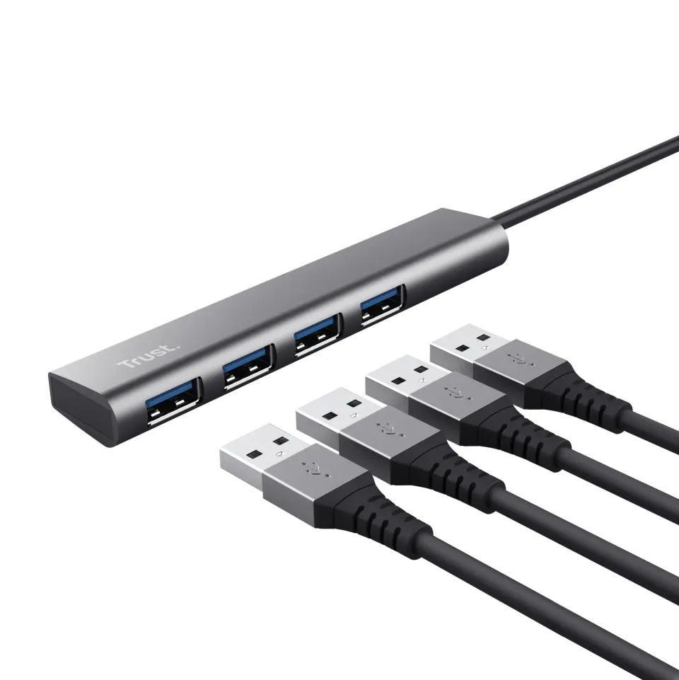 TRUST Rozbočovač Halyx Aluminium USB-C To 4 Port USB-A 3.2 Gen1 Hub