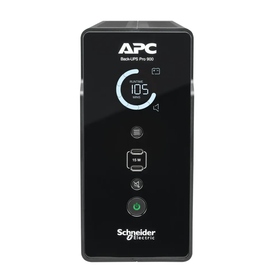 APC Back UPS Pro, 900VA, Tower UPS, 230V, 4x French outlets, AVR, USB-C Charging Ports