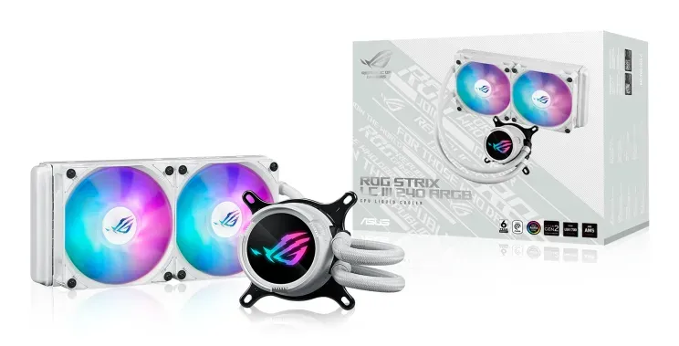 ASUS vodní chladič CPU AIO ROG STRIX LC III 240 ARGB WHITE, 2x120mm, LGA1851, AM5