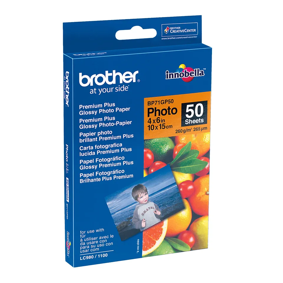 Brother fotopapír BP71GP50, 50 listů, 10x15cm Premium Glossy, 260g