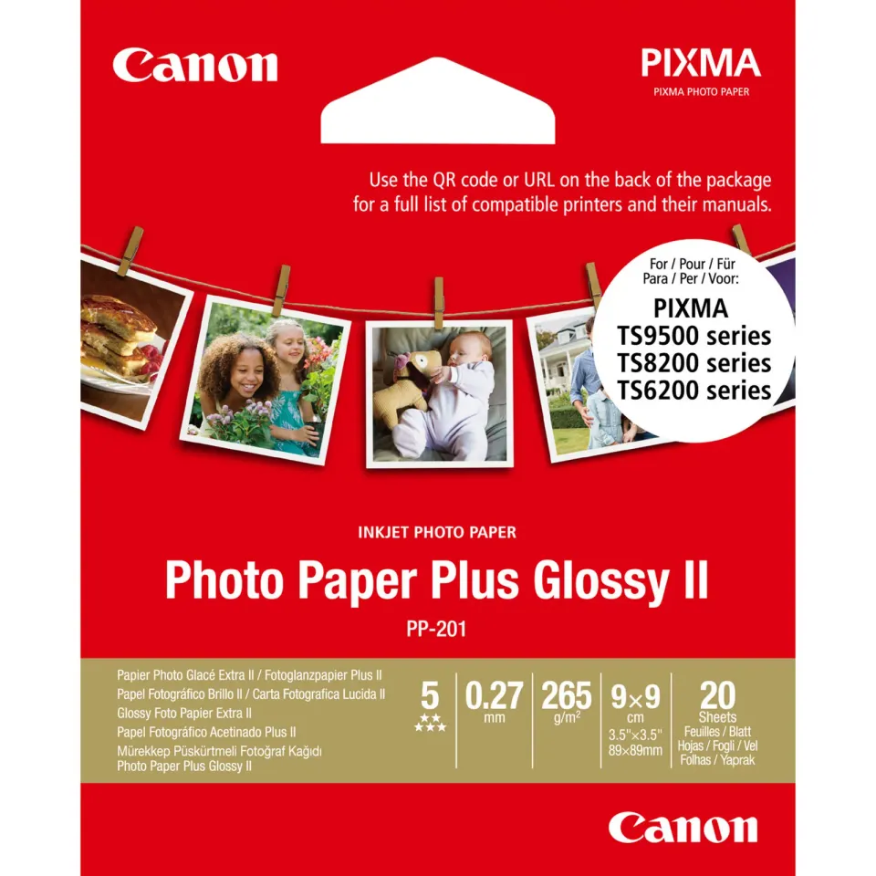Canon fotopapír PLUS PP-201 - Square 9x9cm (3,5x3,5inch) 20 listů - lesklý