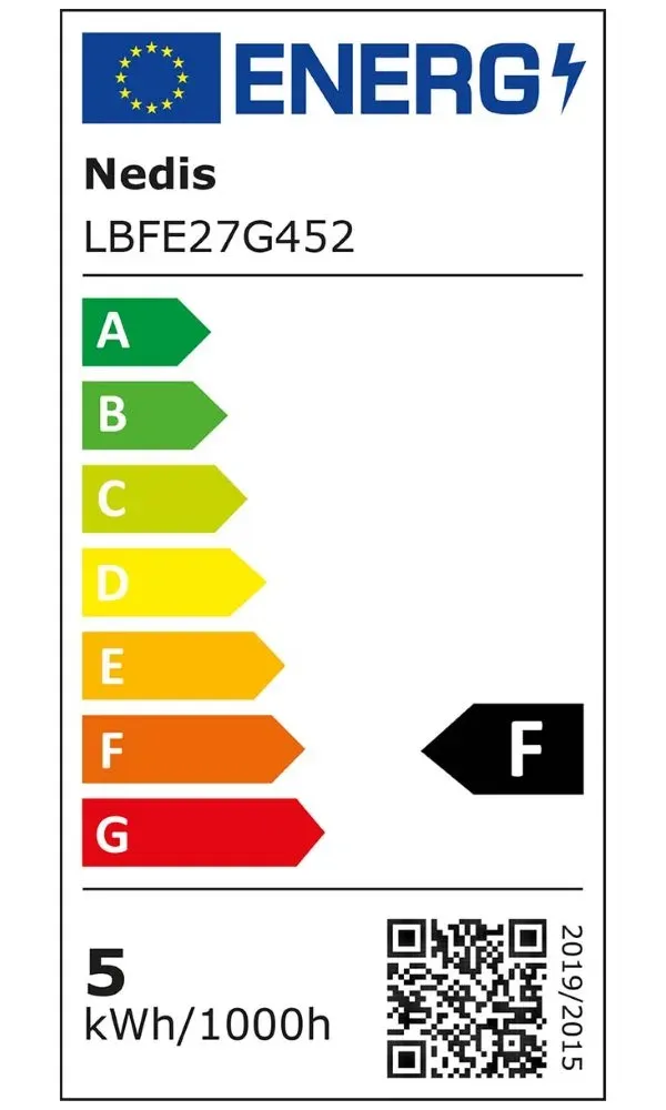 NEDIS LED žárovka E27/ G45/ 4,5 W/ 220 V/ 470 lm/ 2700 K/ stmívatelná/ teplá bílá/ retro styl