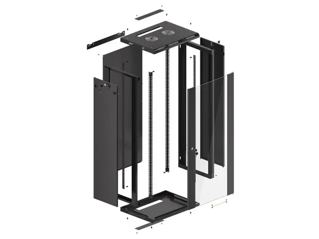LANBERG RACKOVÁ SKŘÍŇ 19" NÁSTĚNNÁ 27U/600X450 (FLAT PACK) S PROSKLENÝMI DVEŘMI ČERNÁ V2