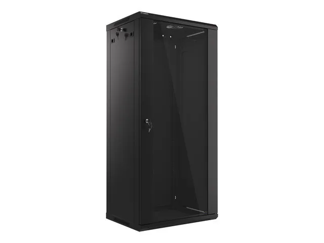 LANBERG RACKOVÁ SKŘÍŇ 19" NÁSTĚNNÁ 27U/600X450 (FLAT PACK) S PROSKLENÝMI DVEŘMI ČERNÁ V2