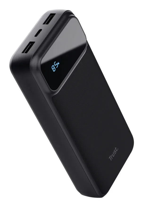 TRUST Powerbanka Avala, 20000 mAh, 1xUSB-C + 2xUSB, černá