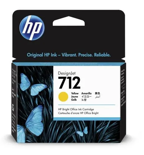 HP 3ED79A náplň 3x č.712 žlutá (= 3x 29ml) (yellow, pro DesignJet T210, T230, T250)