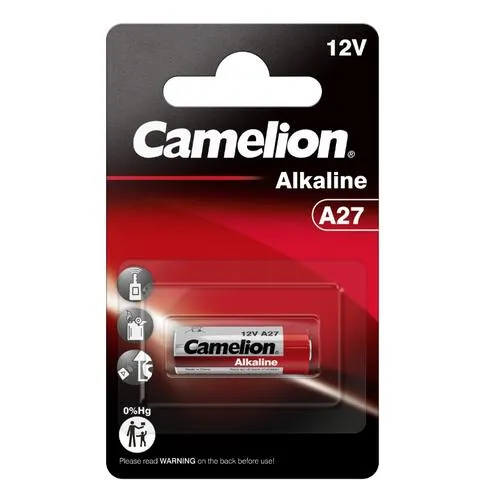 CAMELION 1ks baterie V27A = LR27A = A27 blistr = 27A tvar váleček 12V (Alkaline 1ks)