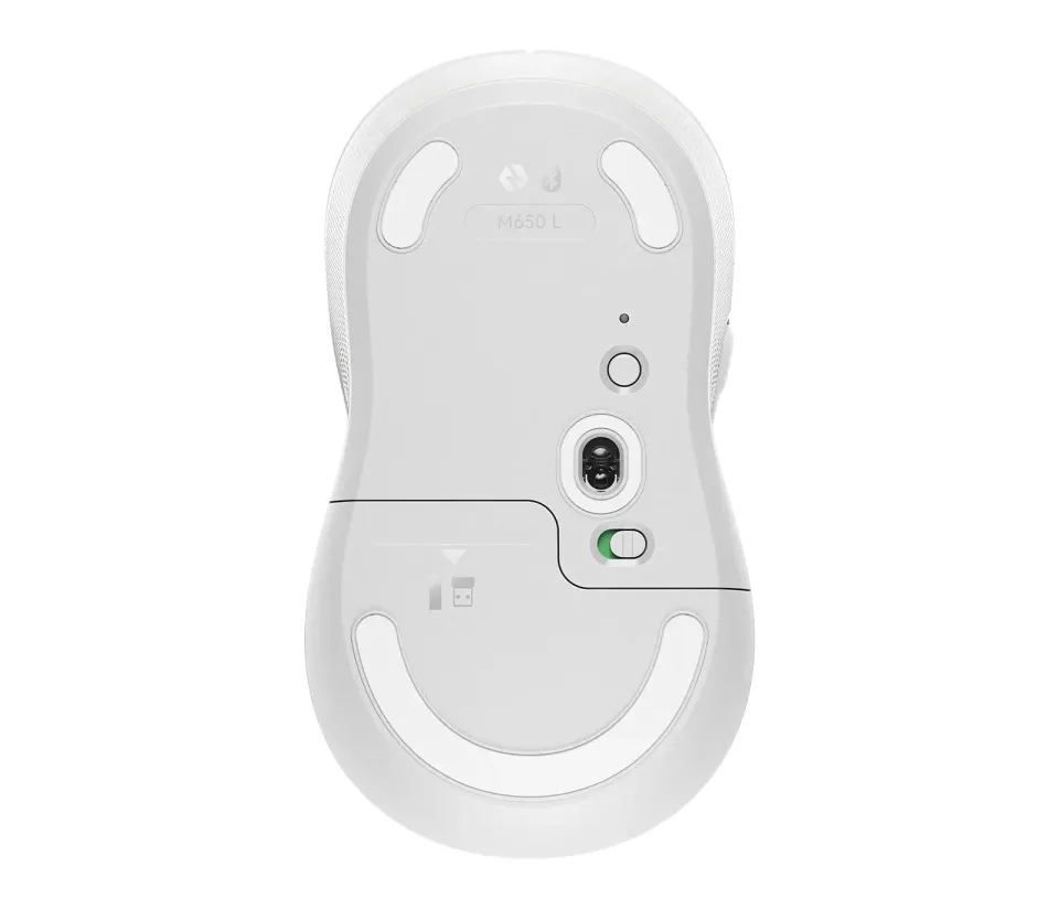 Logitech M650L/Kancelářská/Laserová/Bezdrátová USB + Bluetooth/Bílá