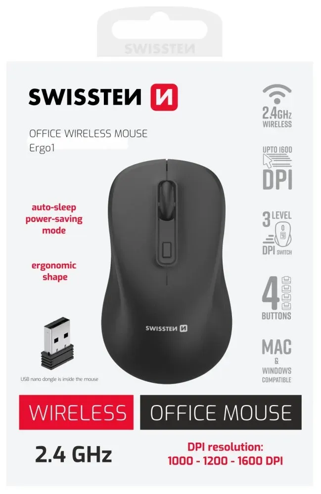SWISSTEN KANCELÁŘSKÁ BEZDRÁTOVÁ MYŠ