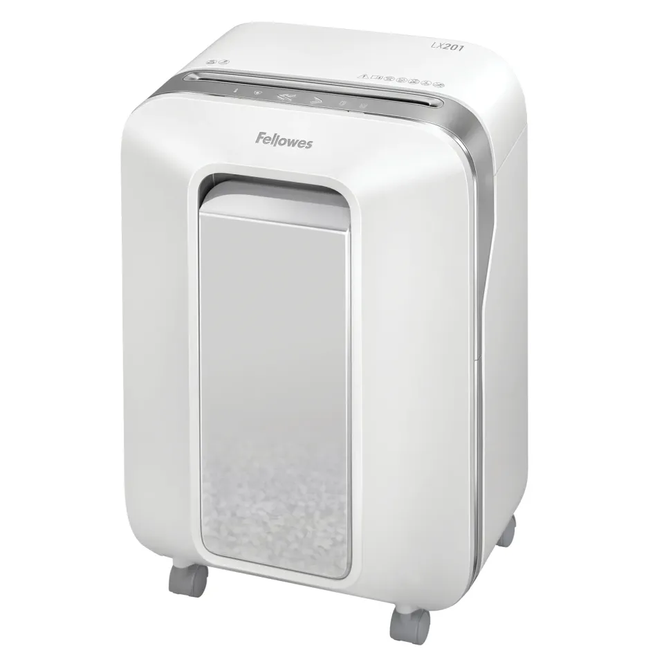 Fellowes Skartovač LX 201 bílý 12 listů/22L/NBÚ3/křížový řez