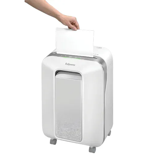 Fellowes Skartovač LX 201 bílý 12 listů/22L/NBÚ3/křížový řez