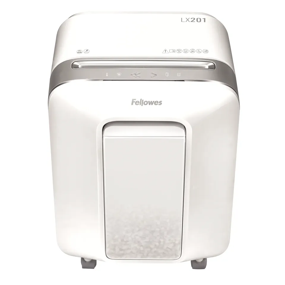 Fellowes Skartovač LX 201 bílý 12 listů/22L/NBÚ3/křížový řez