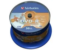 VERBATIM DVD-R(50-Pack)Spindle/Inkjet Printable Wide/16x/4.7GB