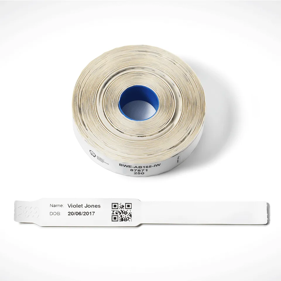 Brother -BWE-AB165-IW - náramek pro kojence, adhesive 165mm x 20mm, box s 4-mi r