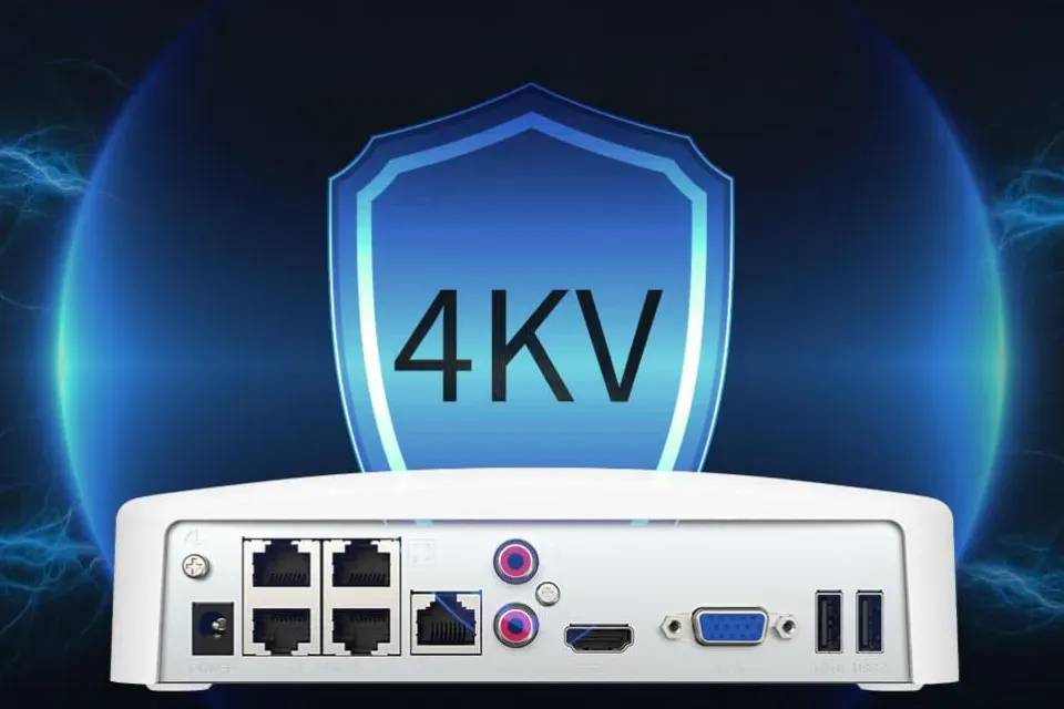 Tenda N6P-4H - PoE kamerový 4K NVR rekordér, 4 kanály, H.265+, OnViF, zvuk, web. rozhraní, CZ app