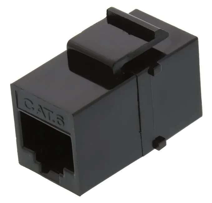 XtendLan Keystone/spojka, RJ45, CAT6, UTP, černý, instalace kabeláže bez narážení kabelů