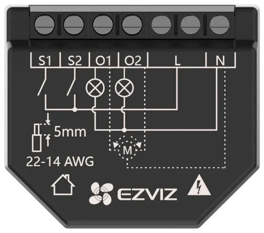 EZVIZ chytré Wi-Fi relé T36 (měření spotřeby), 2 kanál