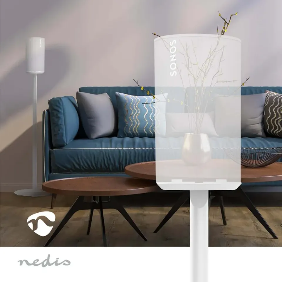 NEDIS stojan reproduktoru/ kompatibilní se Sonos Era 100/ stojan/ 3 kg/ pevný/ ABS/ kov/ bílý