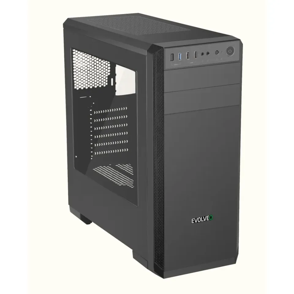 EVOLVEO T3, case ATX, 2x USB2.0 / 1x USB3.0 , 3x 120mm (modrý), černý s modrým p