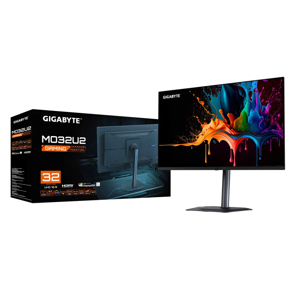 GIGABYTE LCD - 32" Gaming monitor MO32U2, OLED, 3840 x 2160 UHD, 240Hz, 1.5M:1, 250 cd/m2, 0.03ms, 2xHDMI, 1xDP