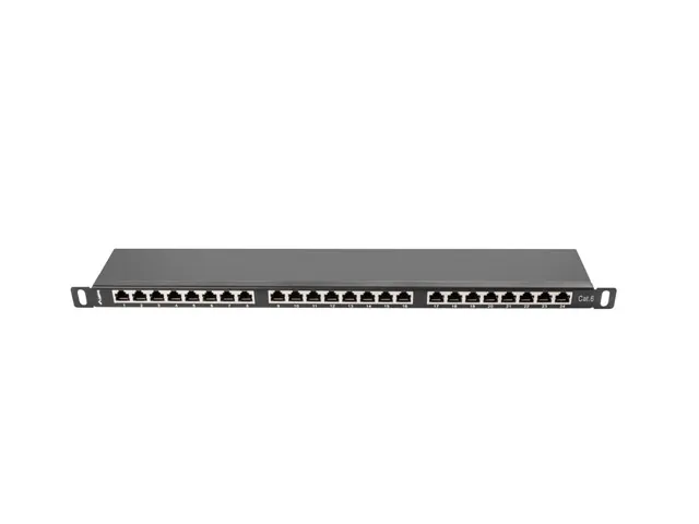 LANBERG PATCH PANEL 24 PORTŮ 0,5U 19" CAT.6 FTP STÍNĚNÝ ČERNÝ