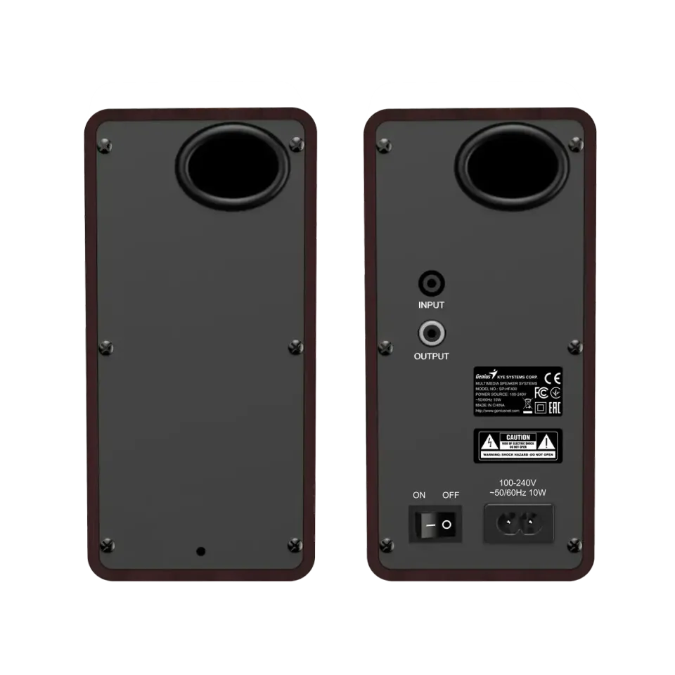 Genius SP-HF400 Reproduktory, 2.0, 10W, 3,5mm jack, dřevěné, tmavé dřevo