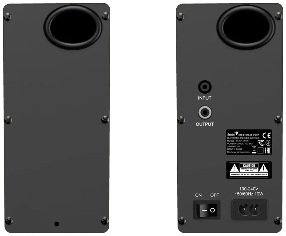 Genius SP-HF400 Reproduktory, 2.0, 10W, 3,5mm jack, dřevěné, tmavé dřevo