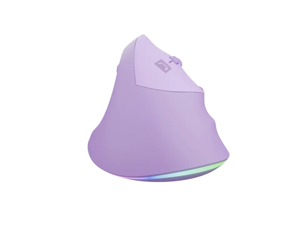 Vertikální myš Natec CRAKE 2 PRO/Vertikální/Optická/Pro praváky/12 400 DPI/Drátové USB-A/Fialová