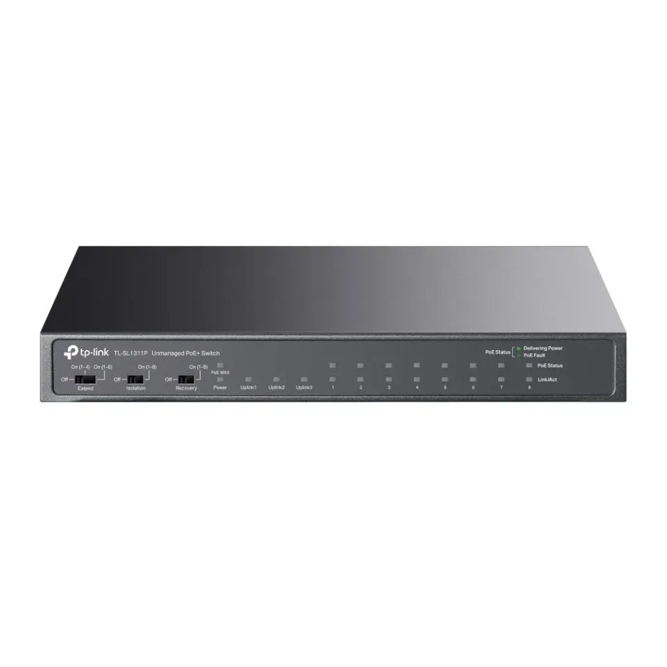 TP-Link Switch TL-SL1311P 8x LAN/PoE+, 2x GLAN, 1x SFP , 65W
