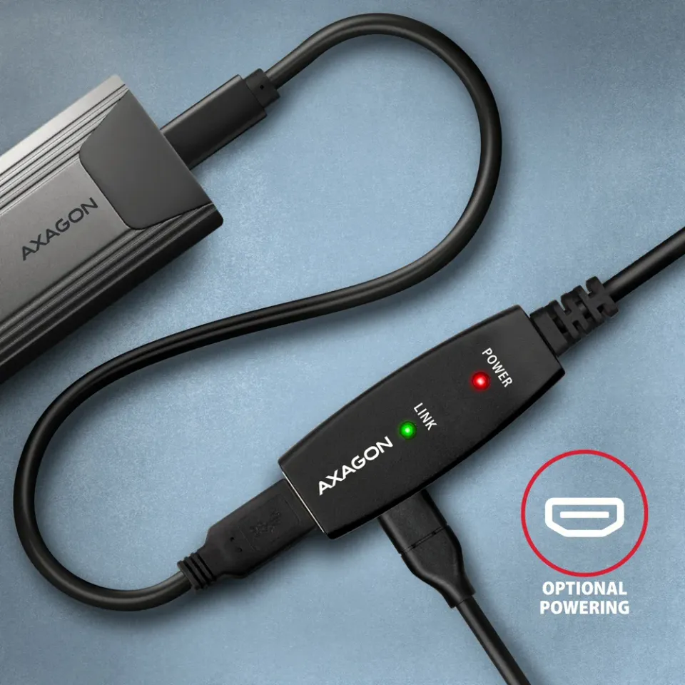 AXAGON ADR-310, USB3.2 aktivní prodlužovací / repeater kabel, 10m