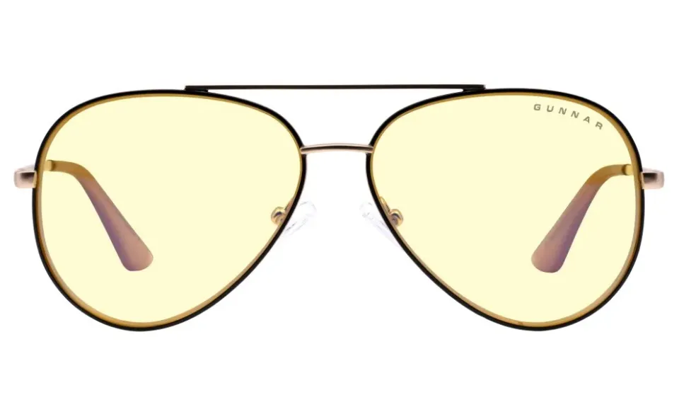 GUNNAR kancelářske/herní brýle MAVERICK BLACK/GOLD * jantárová skla * BLF 65 * GUNNAR focus