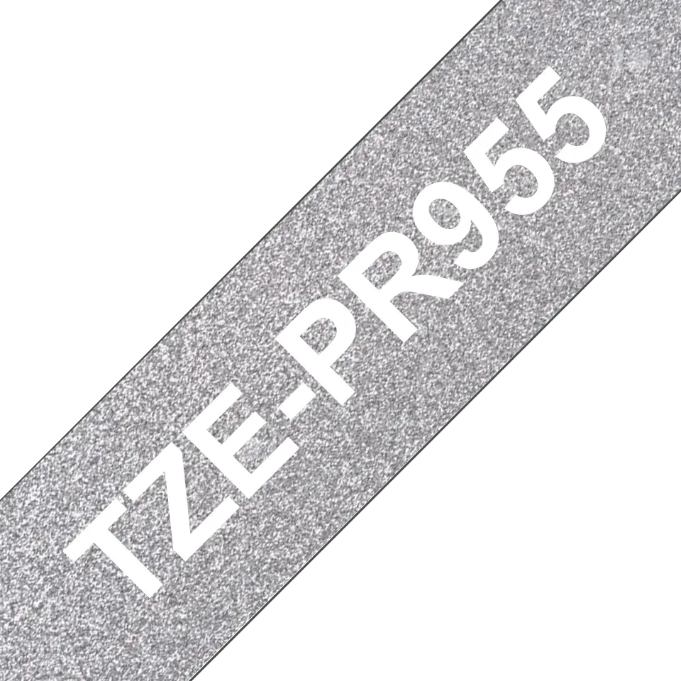 Brother - TZe-PR955 exklusivní stříbrná / bílá (24mm)