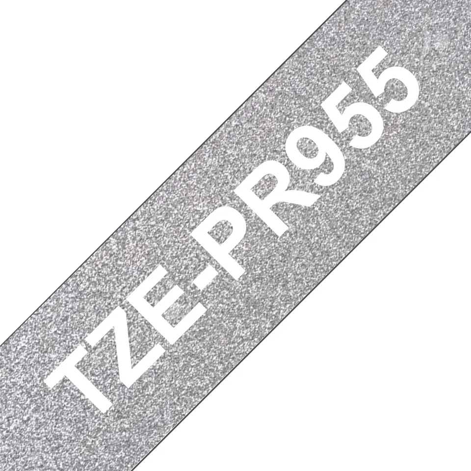 Brother - TZe-PR955 exklusivní stříbrná / bílá (24mm)